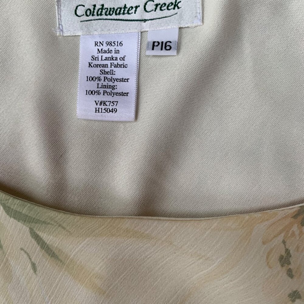 NWOT P16  Coldwater Creek  Floral Dress Sheer overlay with full lining - Picture 2 of 2